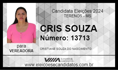 Candidato CRIS SOUZA 2024 - TERENOS - Eleições