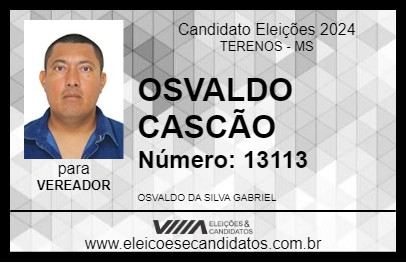 Candidato OSVALDO CASCÃO 2024 - TERENOS - Eleições