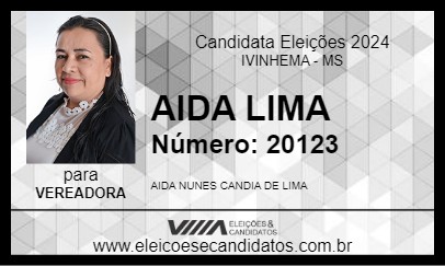 Candidato AIDA LIMA 2024 - IVINHEMA - Eleições