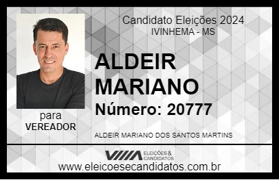 Candidato ALDEIR MARIANO 2024 - IVINHEMA - Eleições