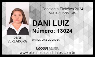 Candidato DANI LUIZ 2024 - AQUIDAUANA - Eleições