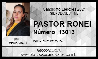 Candidato PAULA LEMES 2024 - SIDROLÂNDIA - Eleições