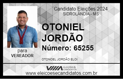 Candidato OTONIEL JORDÃO 2024 - SIDROLÂNDIA - Eleições