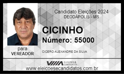 Candidato CICINHO 2024 - DEODÁPOLIS - Eleições