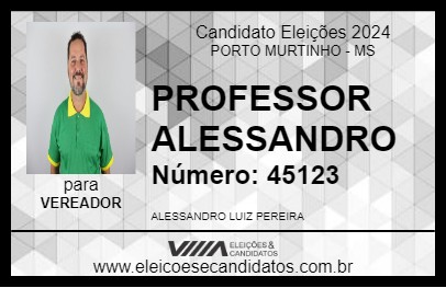 Candidato PROFESSOR ALESSANDRO 2024 - PORTO MURTINHO - Eleições