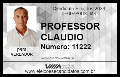 Candidato PROFESSOR CLAUDIO 2024 - DEODÁPOLIS - Eleições