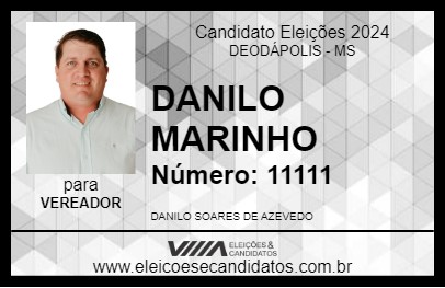 Candidato DANILO MARINHO 2024 - DEODÁPOLIS - Eleições