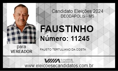 Candidato FAUSTINHO 2024 - DEODÁPOLIS - Eleições