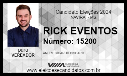 Candidato RICCK EVENTOS 2024 - NAVIRAÍ - Eleições