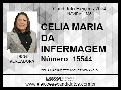 Candidato CELIA MARIA DA ENFERMAGEM 2024 - NAVIRAÍ - Eleições