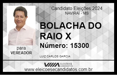 Candidato BOLACHA DO RAIO X 2024 - NAVIRAÍ - Eleições