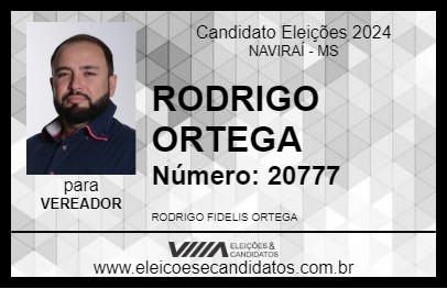 Candidato RODRIGO ORTEGA 2024 - NAVIRAÍ - Eleições