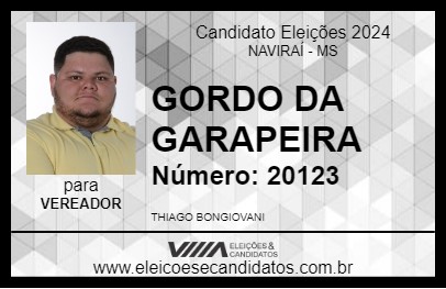 Candidato GORDO DA GARAPEIRA 2024 - NAVIRAÍ - Eleições