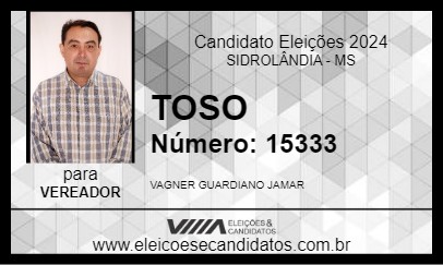 Candidato TOSO 2024 - SIDROLÂNDIA - Eleições