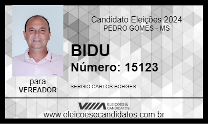 Candidato BIDU 2024 - PEDRO GOMES - Eleições