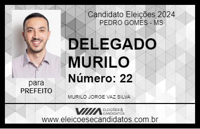 Candidato DELEGADO MURILO 2024 - PEDRO GOMES - Eleições