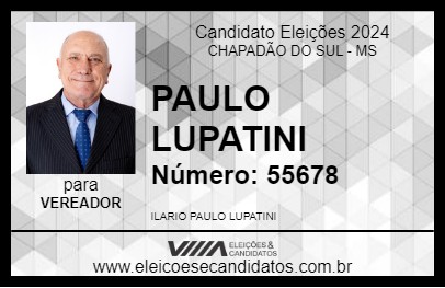 Candidato PAULO LUPATINI 2024 - CHAPADÃO DO SUL - Eleições