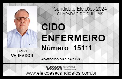 Candidato CIDO ENFERMEIRO 2024 - CHAPADÃO DO SUL - Eleições