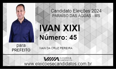 Candidato IVAN XIXI 2024 - PARAÍSO DAS ÁGUAS - Eleições