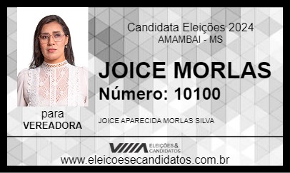 Candidato JOICE MORLAS 2024 - AMAMBAI - Eleições