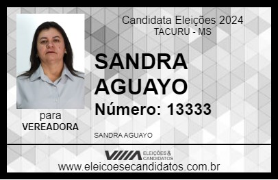 Candidato SANDRA AGUAYO 2024 - TACURU - Eleições