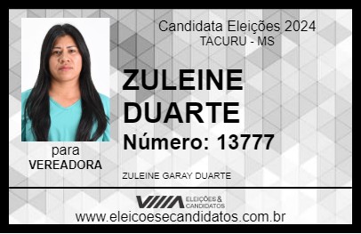 Candidato ZULEINE DUARTE 2024 - TACURU - Eleições