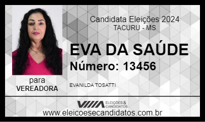 Candidato EVA DA SAÚDE 2024 - TACURU - Eleições