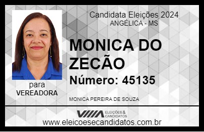 Candidato MONICA DO ZECÃO 2024 - ANGÉLICA - Eleições