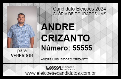 Candidato ANDRE CRIZANTO 2024 - GLÓRIA DE DOURADOS - Eleições