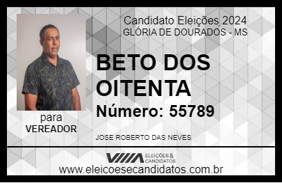 Candidato BETO DOS OITENTA 2024 - GLÓRIA DE DOURADOS - Eleições