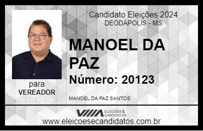 Candidato MANOEL DA PAZ 2024 - DEODÁPOLIS - Eleições