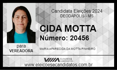 Candidato CIDA MOTTA 2024 - DEODÁPOLIS - Eleições