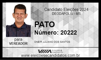 Candidato PATO 2024 - DEODÁPOLIS - Eleições