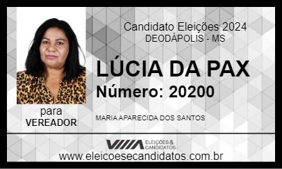 Candidato LÚCIA DA PAX 2024 - DEODÁPOLIS - Eleições