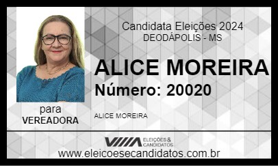 Candidato ALICE MOREIRA 2024 - DEODÁPOLIS - Eleições