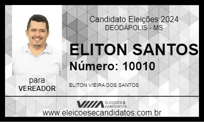 Candidato ELITON SANTOS 2024 - DEODÁPOLIS - Eleições