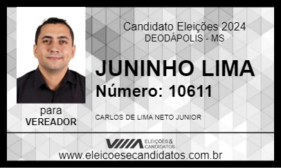 Candidato JUNINHO LIMA 2024 - DEODÁPOLIS - Eleições