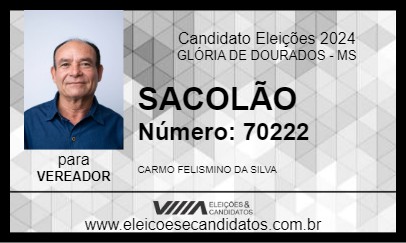 Candidato SACOLÃO 2024 - GLÓRIA DE DOURADOS - Eleições