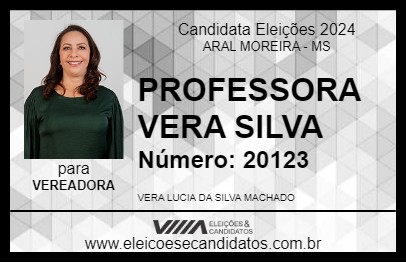 Candidato PROFESSORA VERA SILVA 2024 - ARAL MOREIRA - Eleições