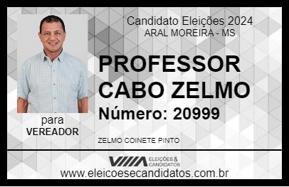 Candidato PROFESSOR CABO ZELMO 2024 - ARAL MOREIRA - Eleições