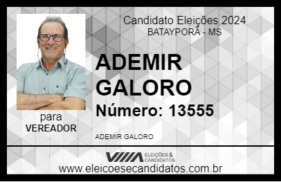 Candidato ADEMIR GALORO 2024 - BATAYPORÃ - Eleições