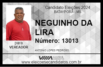 Candidato NEGUINHO DA LIRA 2024 - BATAYPORÃ - Eleições