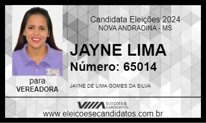 Candidato JAYNE LIMA 2024 - NOVA ANDRADINA - Eleições