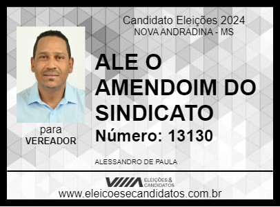 Candidato ALE O AMENDOIM DO SINDICATO 2024 - NOVA ANDRADINA - Eleições