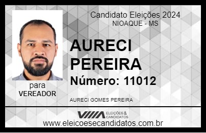 Candidato AURECI PEREIRA 2024 - NIOAQUE - Eleições