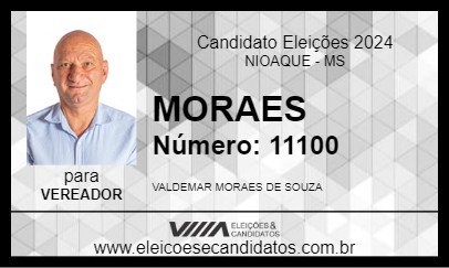 Candidato MORAES 2024 - NIOAQUE - Eleições