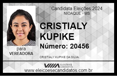 Candidato CRISTIALY KUPIKE 2024 - NIOAQUE - Eleições