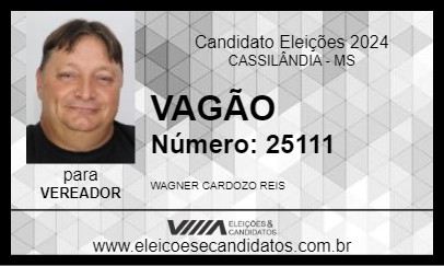 Candidato VAGÃO 2024 - CASSILÂNDIA - Eleições