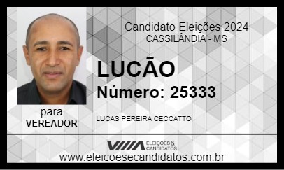 Candidato LUCÃO 2024 - CASSILÂNDIA - Eleições