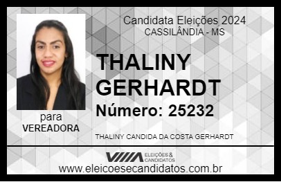 Candidato THALINY GERHARDT 2024 - CASSILÂNDIA - Eleições